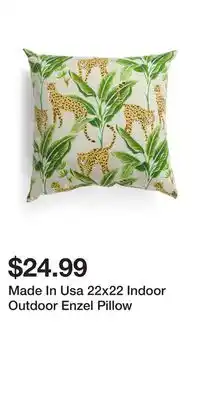 TJ Maxx Made In Usa 22x22 Indoor Outdoor Enzel Pillow offer