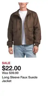 TJ Maxx Long Sleeve Faux Suede Jacket offer