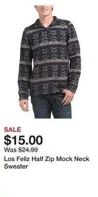 TJ Maxx Los Feliz Half Zip Mock Neck Sweater offer