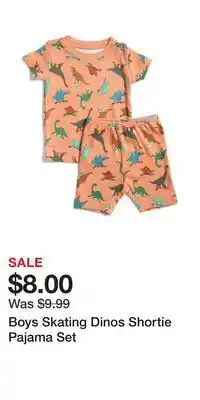 TJ Maxx Boys Skating Dinos Shortie Pajama Set offer