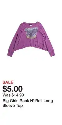 TJ Maxx Big Girls Rock N' Roll Long Sleeve Top offer
