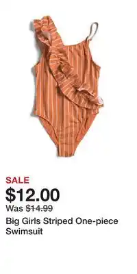TJ Maxx Big Girls Striped One-piece Swimsuit offer