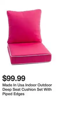 TJ Maxx Made In Usa Indoor Outdoor Deep Seat Cushion Set With Piped Edges offer