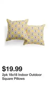 TJ Maxx 2pk 18x18 Indoor Outdoor Square Pillows offer