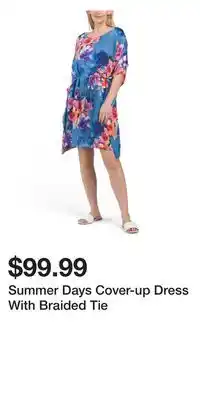 TJ Maxx Summer Days Cover-up Dress With Braided Tie offer