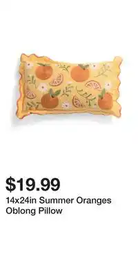 TJ Maxx 14x24in Summer Oranges Oblong Pillow offer