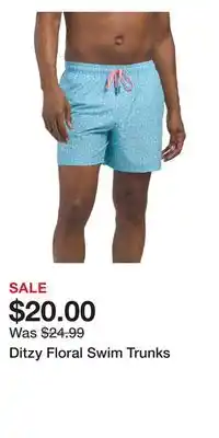 TJ Maxx Ditzy Floral Swim Trunks offer
