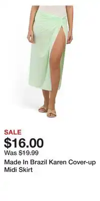 TJ Maxx Made In Brazil Karen Cover-up Midi Skirt offer
