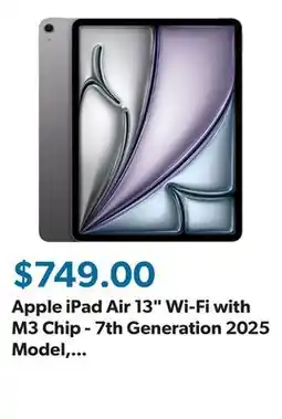 Sam's Club Apple iPad Air 13 Wi-Fi with M3 Chip - 7th Generation 2025 Model, Choose Size and Color offer