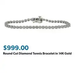 Sam's Club Round Cut Diamond Tennis Bracelet in 14K Gold offer