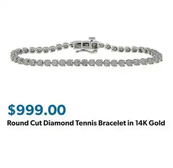 Sam's Club Round Cut Diamond Tennis Bracelet in 14K Gold offer
