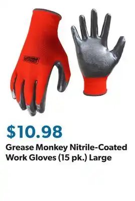 Sam's Club Grease Monkey Nitrile-Coated Work Gloves (15 pk.) Large offer