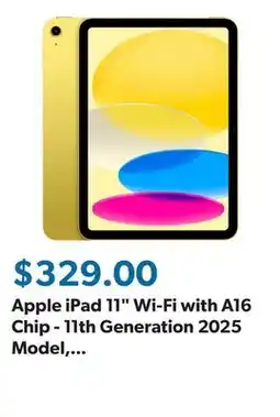 Sam's Club Apple iPad 11 Wi-Fi with A16 Chip - 11th Generation 2025 Model, Choose Size and Color offer