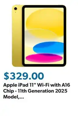 Sam's Club Apple iPad 11 Wi-Fi with A16 Chip - 11th Generation 2025 Model, Choose Size and Color offer