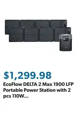 Sam's Club EcoFlow DELTA 2 Max 1900 LFP Portable Power Station with 2 pcs 110W Solar Panel offer