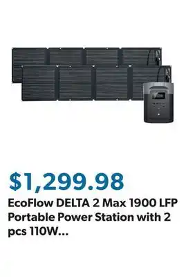 Sam's Club EcoFlow DELTA 2 Max 1900 LFP Portable Power Station with 2 pcs 110W Solar Panel offer
