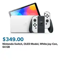 Sam's Club Nintendo Switch, OLED Model, White Joy-Con, 64 GB offer