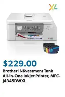 Sam's Club Brother INKvestment Tank All-in-One Inkjet Printer, MFC-J4345DWXL offer