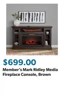 Sam's Club Member's Mark Ridley Media Fireplace Console, Brown offer