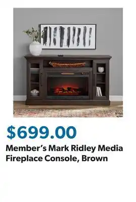 Sam's Club Member's Mark Ridley Media Fireplace Console, Brown offer