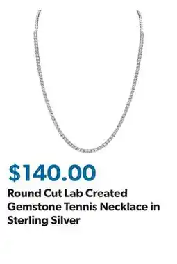 Sam's Club Round Cut Lab Created Gemstone Tennis Necklace in Sterling Silver offer