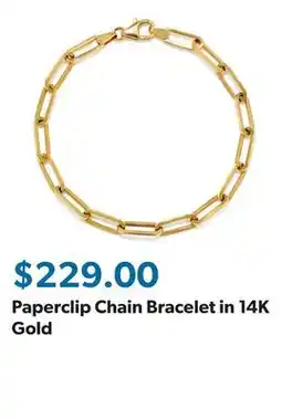Sam's Club Paperclip Chain Bracelet in 14K Gold offer