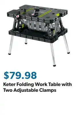 Sam's Club Keter Folding Work Table with Two Adjustable Clamps offer