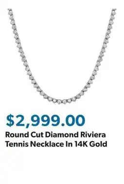 Sam's Club Round Cut Diamond Riviera Tennis Necklace In 14K Gold offer
