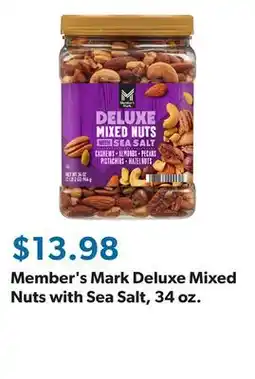 Sam's Club Member's Mark Deluxe Mixed Nuts with Sea Salt, 34 oz offer