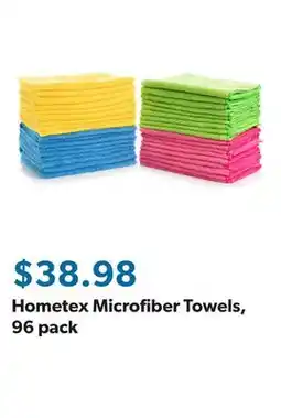 Sam's Club Hometex Microfiber Towels, 96 pack offer