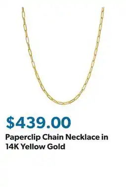 Sam's Club Paperclip Chain Necklace in 14K Yellow Gold offer