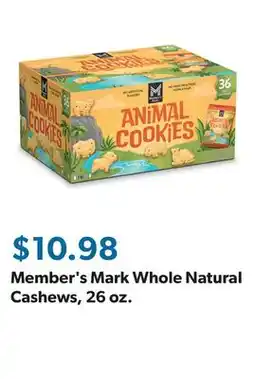 Sam's Club Member's Mark Whole Natural Cashews, 26 oz offer