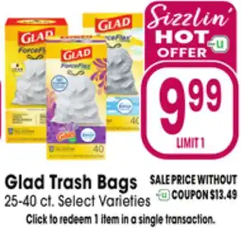 Jewel-Osco Glad Trash Bags offer