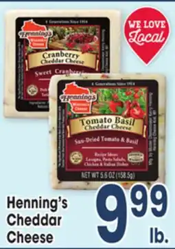 Jewel-Osco Henning's Cheddar Cheese offer