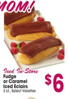Jewel-Osco Fudge or Caramel Iced Eclairs offer
