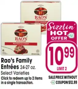 Jewel-Osco Rao's Family Entrées offer