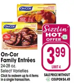 Jewel-Osco On-Cor Family Entrées offer