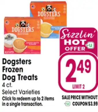 Jewel-Osco Dogsters Frozen Dog Treats offer