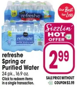 Jewel-Osco refreshe Spring or Purified Water offer