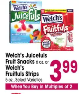 Jewel-Osco Welch's Juicefuls Fruit Snacks 6 oz. or Welch's Fruitfuls Strips 5 oz offer