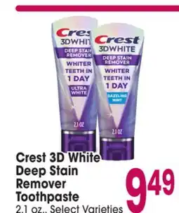 Jewel-Osco Crest 3D White Deep Stain Remover Toothpaste offer