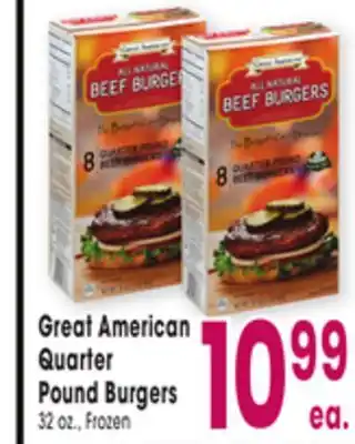 Jewel-Osco Great American Quarter Pound Burgers offer
