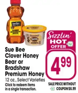 Jewel-Osco Sue Bee Clover Honey Bear or Bradshaw Premium Honey offer