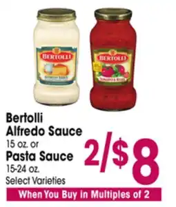 Jewel-Osco Bertolli Alfredo Sauce 15 oz. or Pasta Sauce 15-24 oz offer