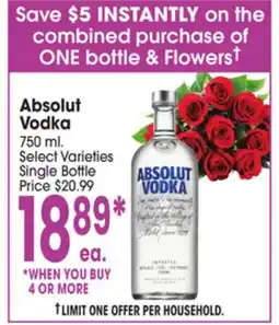 Jewel-Osco Absolut Vodka offer