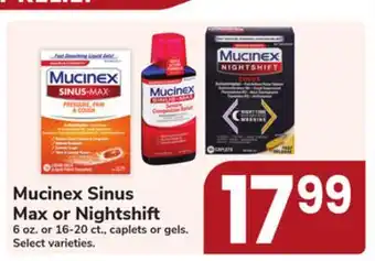 Jewel-Osco Mucinex Sinus Max or Nightshift offer