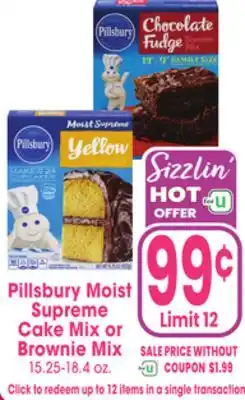 Jewel-Osco Pillsbury Moist Supreme Cake Mix or Brownie Mix offer