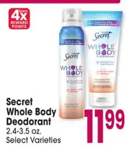 Jewel-Osco Secret Whole Body Deodorant offer