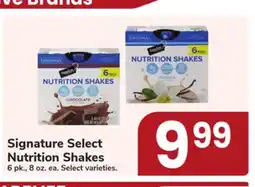 Jewel-Osco Signature Select Nutrition Shakes offer