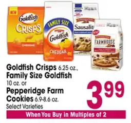 Jewel-Osco Goldfish Crisps 6.25 oz., Family Size Goldfish 10 oz. or Pepperidge Farm Cookies 6.9-8.6 oz offer